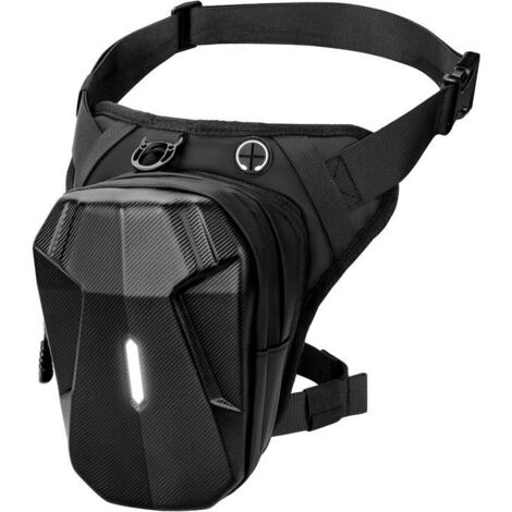 Sacoche de Jambe Moto - Non spécifié - Multifonction - Poche Extensible - Sangle Amovible - Noir