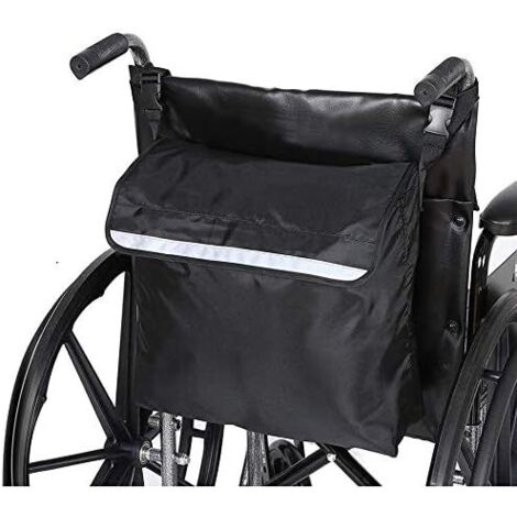 Sacoche de rangement arrière pour fauteuil roulant électrique noire, dimension 18Wx16Hx8D inches
