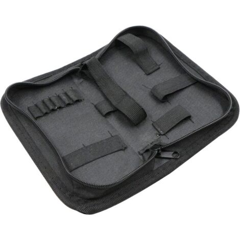 Sacoche de rangement pour outils, robuste et imperméable, en toile Oxford, pour électricien, menuisier, mécanicien, kit de réparation de montres, avec fermeture éclair, enrouleur, poches zippées et ro