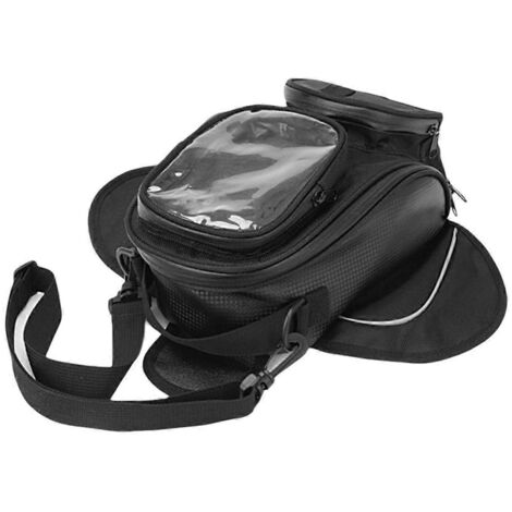 Sacoche de réservoir de moto avec prise casque, sacoche avant, rangement noir