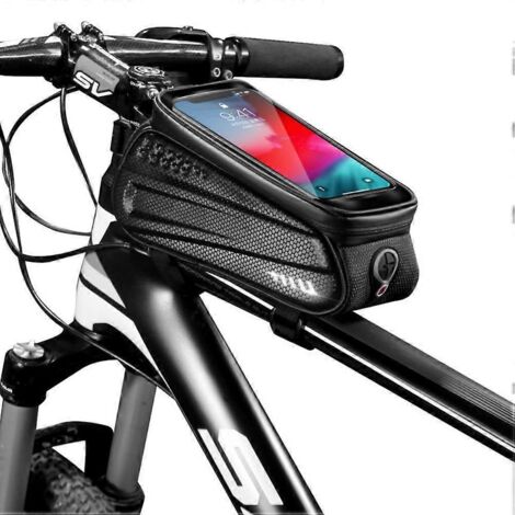 Sacoche de téléphone pour vélo 2024, sacoche de cadre avant étanche, fixation sur le tube supérieur, étui rigide pour VTT avec support pour téléphone tactile.
