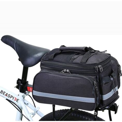 Sacoche de vélo avec poches extensibles, en tissu Oxford résistant, idéale pour les trajets à vélo, sangles Velcro réglables et housse de pluie imperméable.-AquaForge