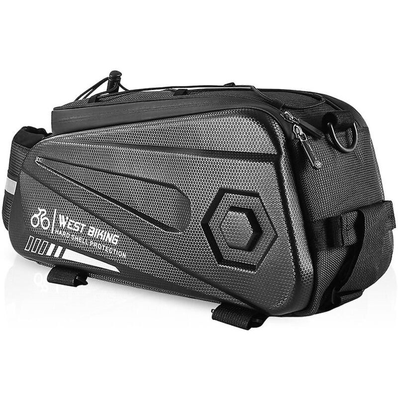 Sacoche de vélo de grande capacité 8,6 l, sac étanche pour siège arrière de vélo, conception de bandes réfléchissantes, multifonctionnelle pour vélo