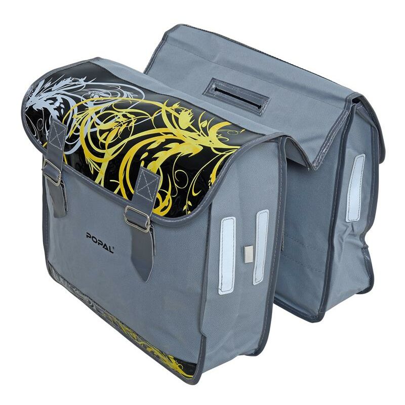 Sacoche de vélo Sacoche double porte-bagages Sacoche latérale Sacoche à bagages motif gris