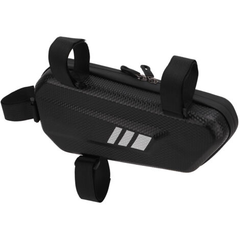 Sacoche latérale moto rigide en simili cuir pour cadre de support gauche, noir