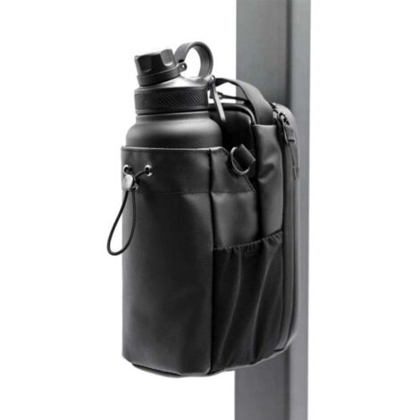 Sacoche magnétique noire pour bouteille d'eau 15x11x25 cm – sac de sport incliné avec aimant puissant