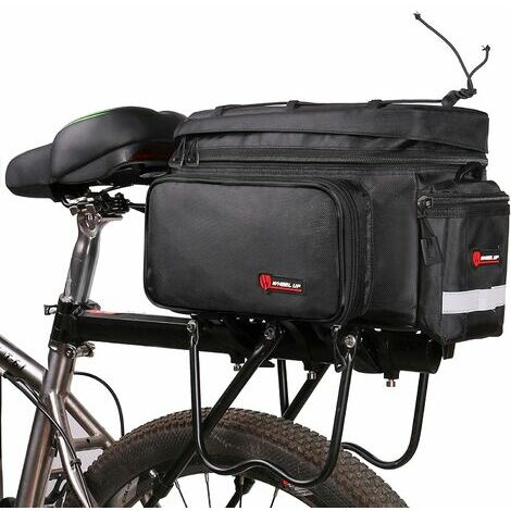 Sacoche Porte-Bagages de Vélo,Sac de Vélo Étanche Sac de Rangement arrière de Transport Vélo du Siège pour Cyclisme VTT avec Housse de Pluie(Noir)