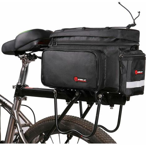 Sacoche Porte-Bagages de Vélo,Sac de Vélo Étanche Sac de Rangement arrière de Transport Vélo du Siège pour Cyclisme VTT avec Housse de Pluie(Noir)