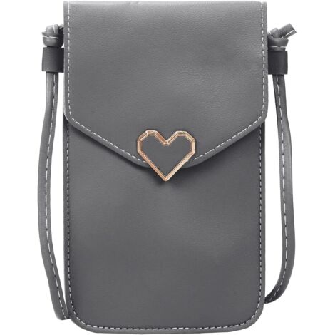 Sacoche pour téléphone portable pour femme (gris foncé)