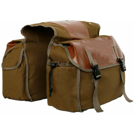 Sacoche Sacoche Vélo, Sac Etanche Arrière Tronc, Double Sacoche Vélo Porte-bagage, Sac Pliable Rangement pour Déplacements, Voyages, Pique-niques, Cyclisme, Outdoor Sport(Kaki)