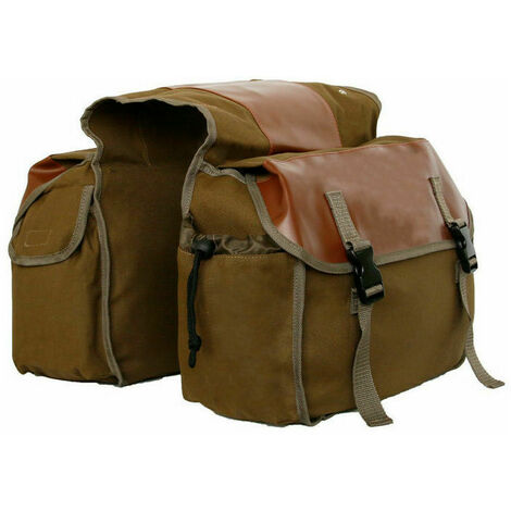 Sacoche Sacoche Vélo, Sac Etanche Arrière Tronc, Double Sacoche Vélo Porte-bagage, Sac Pliable Rangement pour Déplacements, Voyages, Pique-niques, Cyclisme, Outdoor Sport(Kaki)