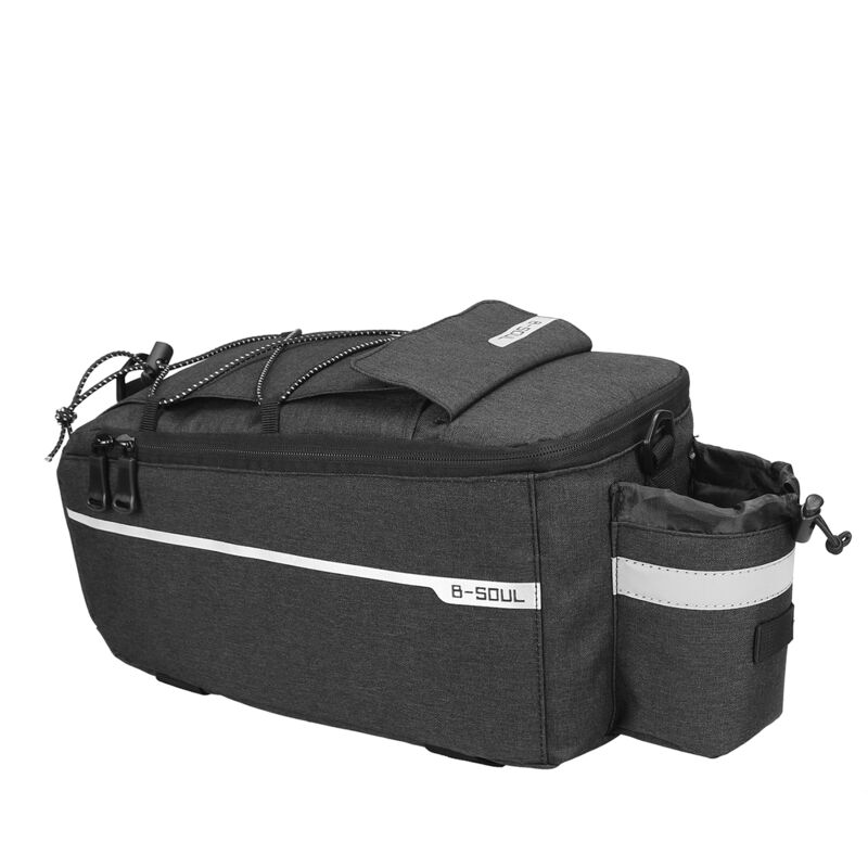 Sacoche thermique vélo 9l pour le coffre avec une poche pour bouteille d'eau et une bandoulière - noir