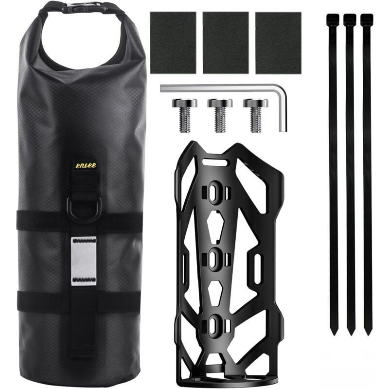 Sacoche Velo sur Cadre Sacoche de Guidon étanche Rolltop Sacoche de vélo sur Cadre avec bandoulière Fixation Facile, pour VTT, vélo de Course, vélos