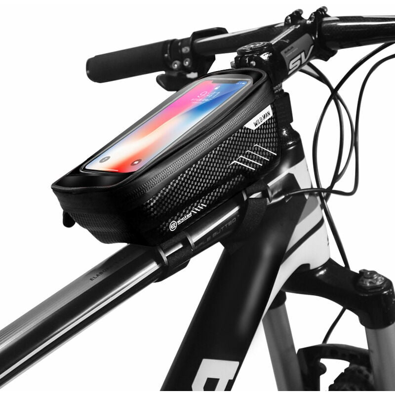 Trimec - Sacoche Vélo Téléphone Étanche, Support Téléphone Vélo Cadre avec Ecran Tactile Sensible Bicyclette Guidon Pochette Vélo Guidon du vtt Moto