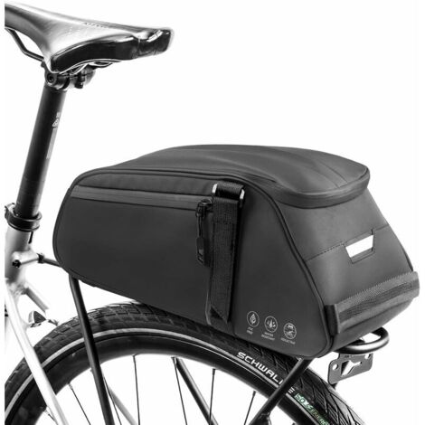 Sacoches vélo porte-bagages, sacoche porte-bagages vélo étanche, sacoche coffre vélo 3 en 1, sacoche vélo porte-bagages avec plusieurs poches et bandes réfléchissantes