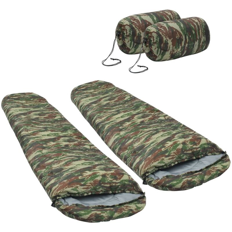

Sacos de dormir ligeros 2 unidades camuflaje 15℃ 850g