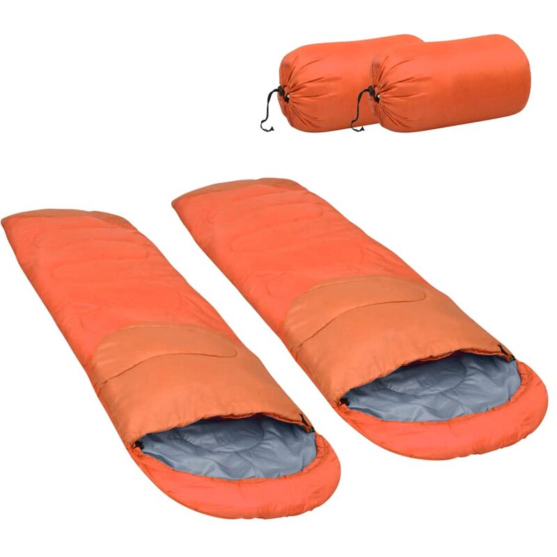 

Sacos de dormir ligeros 2 unidades naranja 15℃ 850g