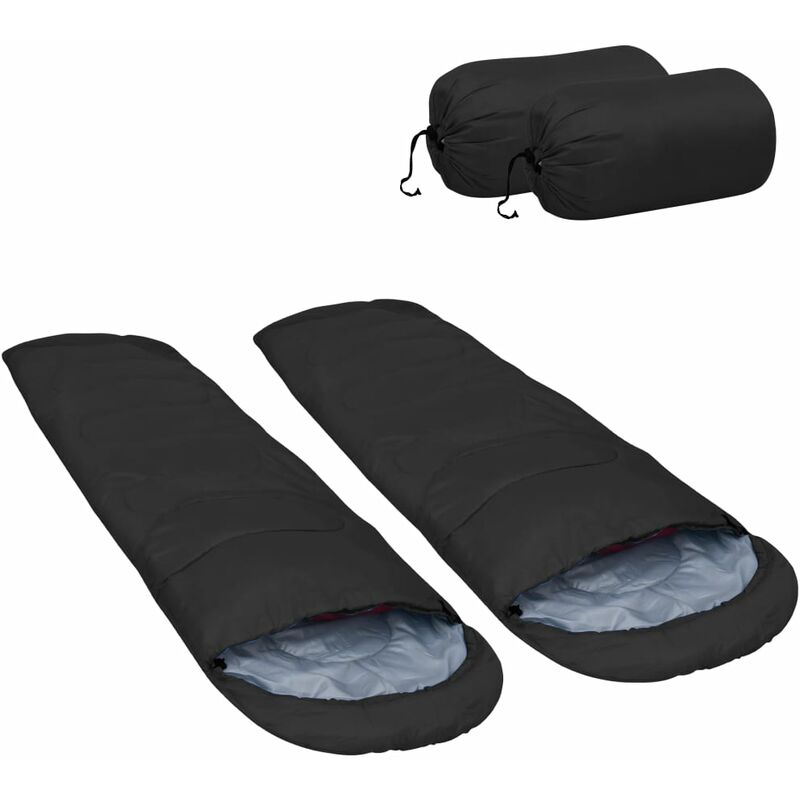 

Sacos de dormir ligeros 2 unidades negro 15℃ 850g - Negro