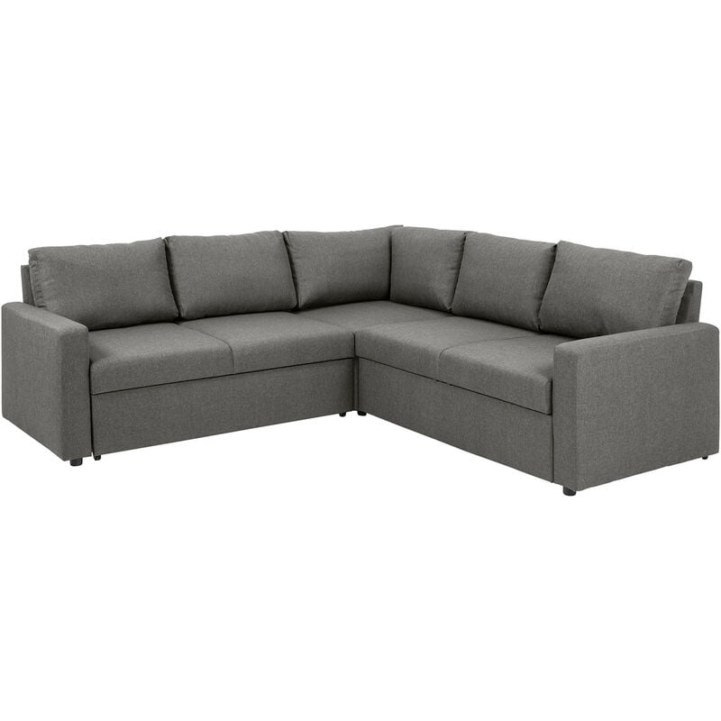 Ebuy24 - Sacramento Canapé d'angle, espace de rangement dissimulé et lit gigogne, gris clair.