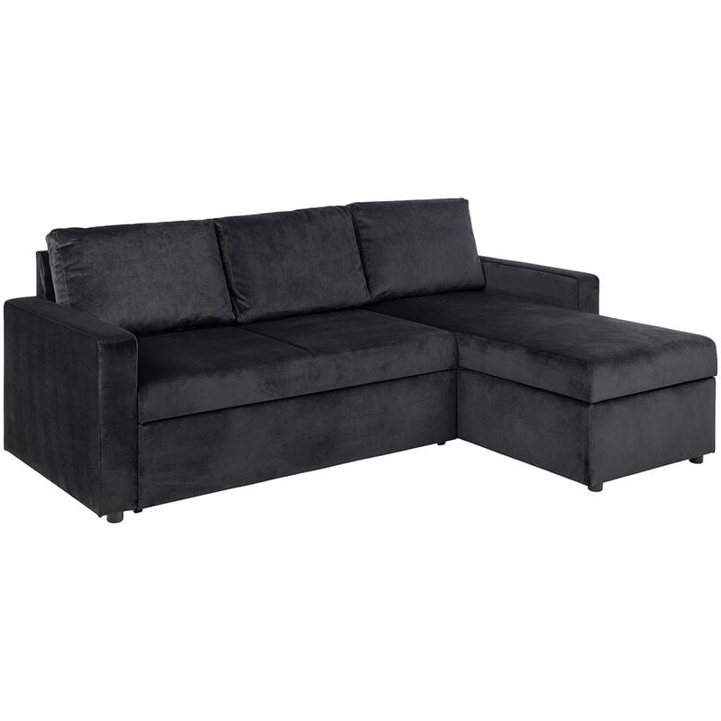 Ebuy24 - Sacramento Canapé-lit, chaise longue réversible, espace de rangement dissimulé et lit escamotable, gris anthracite.