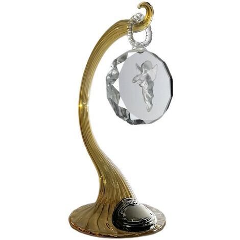 Sacro angelo in vetro soffiato cristallo ambra da collezione oggetti per la casa con supporto made in Italia particolare vintage