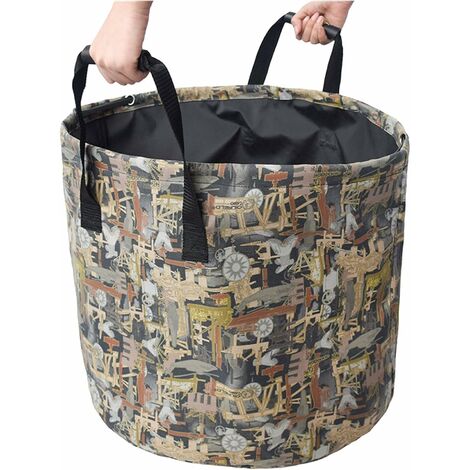 Sacs à déchets de jardin réutilisables de 125 L avec poignées, en toile militaire, sac à déchets de jardin (lot de 1)