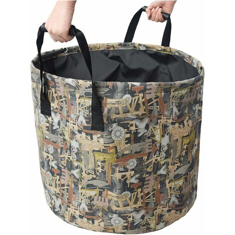 Sacs à déchets de jardin réutilisables de 125 L avec poignées, en toile militaire, sac à déchets de jardin (lot de 1)