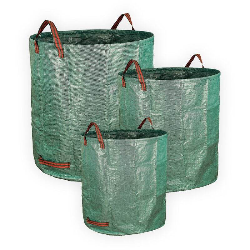 Oxeo - Sacs à déchets verts pour jardin. 3 tailles, Résistants avec poignées - XXL-500 litres - L-300 litres - M-120 litres