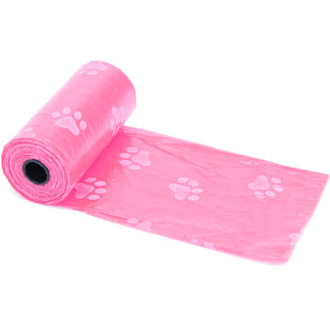 Sacs à déjections canins - Rouleau étanche et facile à nettoyer - Distributeur pratique - Rose