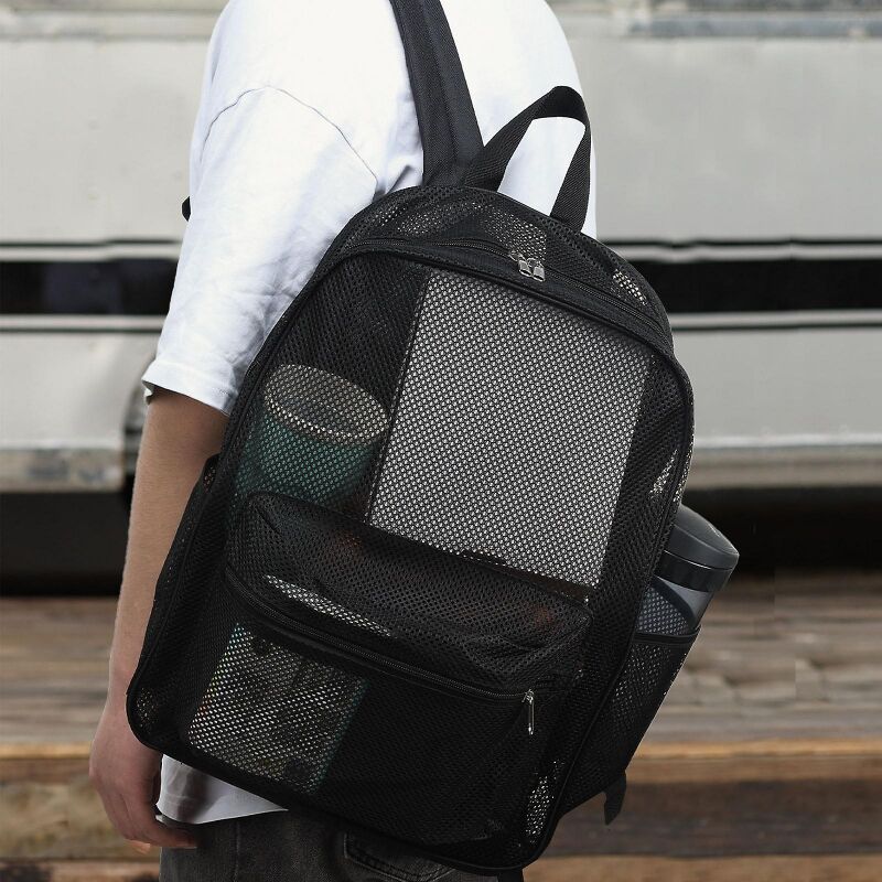 Sacs à dos en maille transparente, sac de plage Extra Large