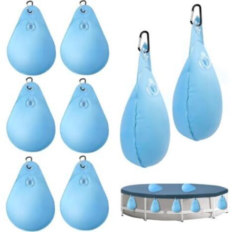 Sacs à eau lourds pour bâche de piscine – 8 pièces en PVC renforcé avec crochets intégrés, idéaux pour abris enterrés