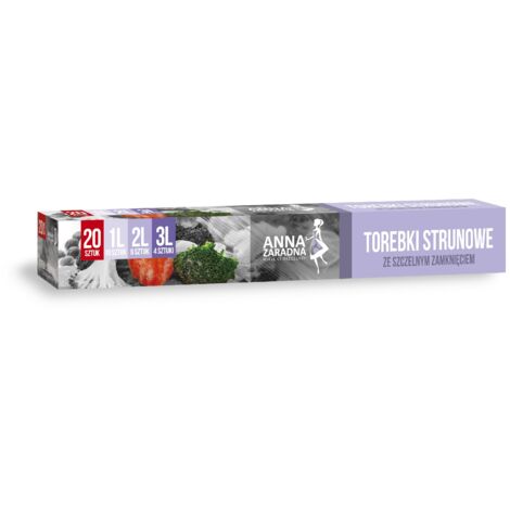 Sacs à fermeture éclair Anna Zaradna assortis 1L, 2L, 3L, lot de 20