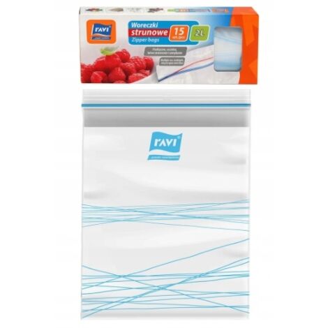 Sacs à fermeture éclair en PEBD 2 l, lot de 15, pour la congélation d'aliments, de médicaments et de cosmétiques