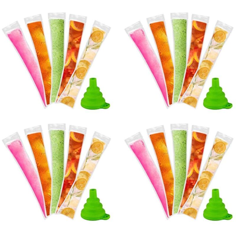 Feiyue - Sacs à glace jetables 240 pièces Tubes de congélation, sacs à glace avec entonnoir