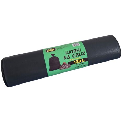 Sacs à gravats noirs 120 L 70 x 110 cm 105 microns LD, lot de 10