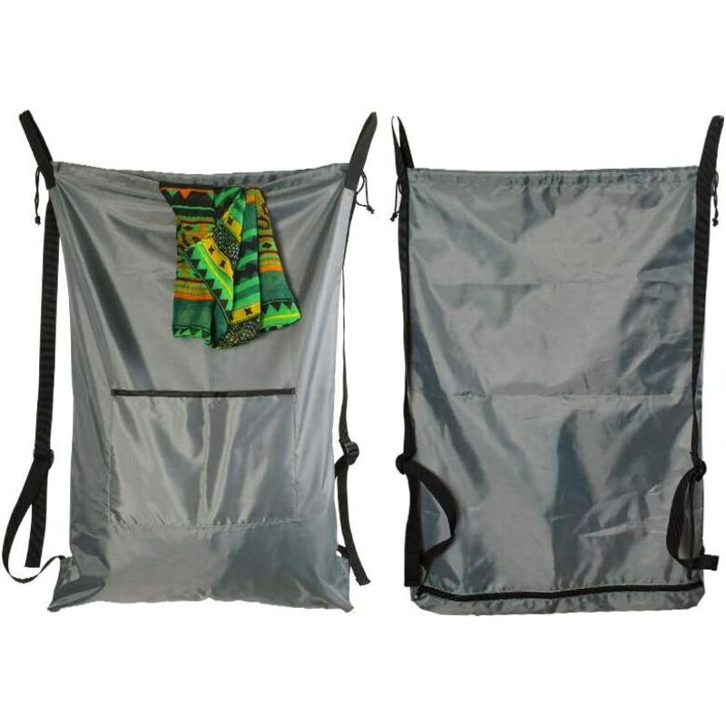 Largeight - Sacs à Linge de Voyage Sac à Linge Sale Suspendu derrière la Porte de la Maison Sac de Rangement à bandoulière Sac de Lavage, Gris