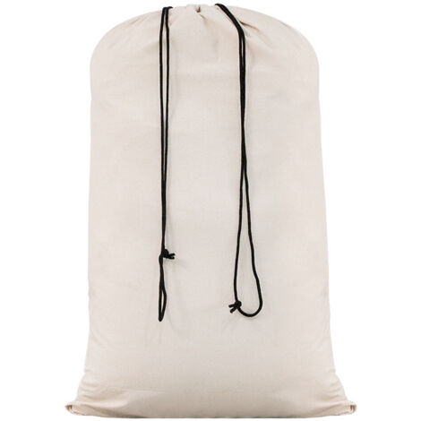 Sacs à linge extra-larges en coton résistant, couleur naturelle - 75