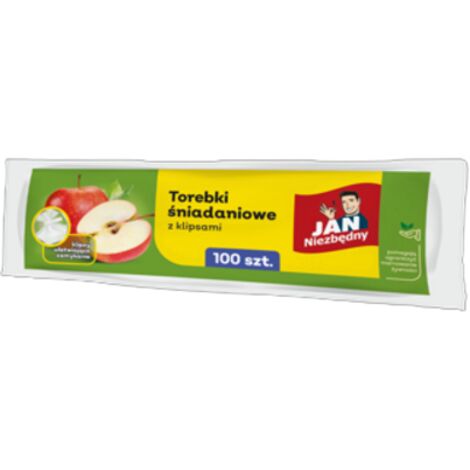 Sacs à lunch Jan Niezbędny avec clips, lot de 100