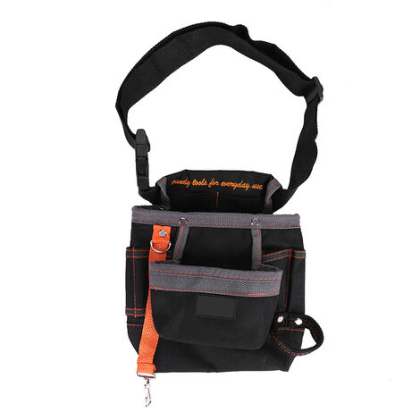 Sacs à outils de ceinture à 8 poches, pochette Portable réglable, sac d'électricien (noir, bord gris)