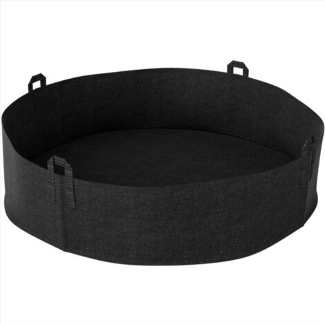 Sacs à Plantes Grand en Non tissé, Pot Geotextile Noir 400L, Ø 130cm Hauteur 30cm 400g / m², Sac à Plantes Légumes de Jardin avec Poignée