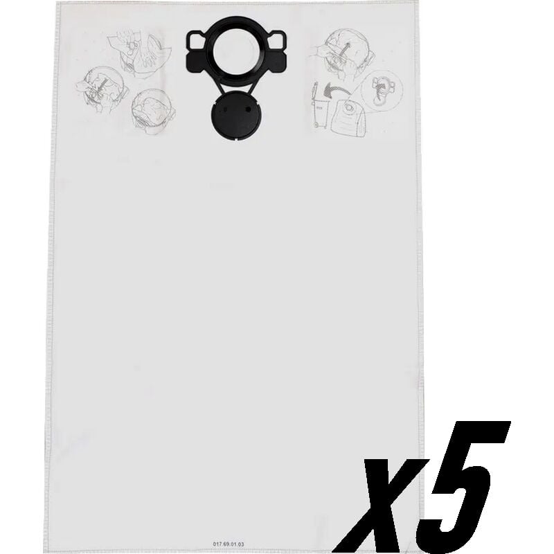 Sacs à poussière non tissé Mirka pour aspirateurs 1025 l et 1125 l - Pack de 5