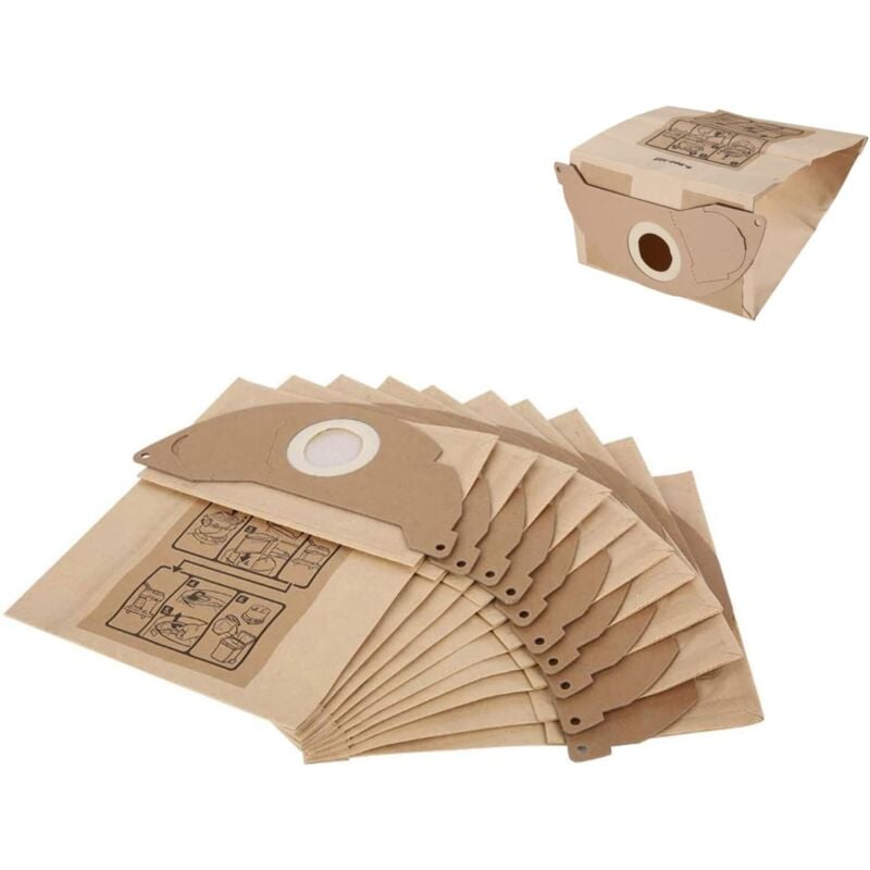 Sacs à poussière pour aspirateur, 10 pièces/ensemble, sacs à poussière en papier de remplacement pour aspirateur vertical Karcher A2000 A2003 A2004