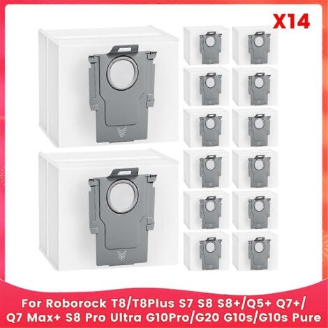 Sacs à poussière pour aspirateurs Roborock T8/T8Plus S7 S8 S8+ (14 pièces)