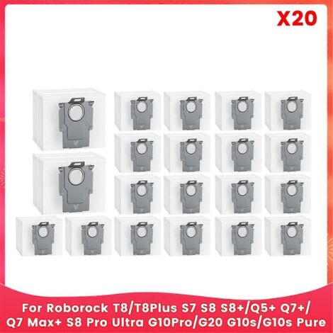 Sacs à poussière pour aspirateurs Roborock T8/T8Plus S7 S8 S8+ (20 pièces)