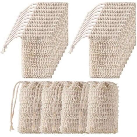 Sacs à savon - Naturel - Lot de 50 - Sisal - Accessoires de salle de bain - Confort d'utilisation