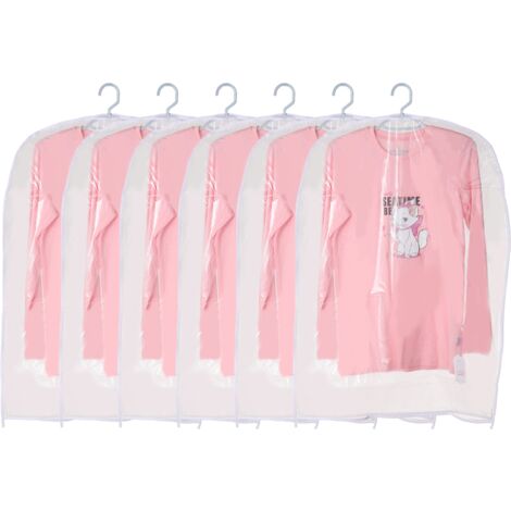 Sacs à vêtements pour vêtements suspendus, 6 sacs à vêtements transparents, sac de costume en plastique anti-poussière, housses de vêtements à fermeture éclair pour le rangement dans le placard et les