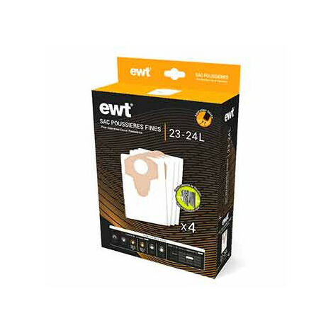 Lot De 4 Sacs à Poussière Papier 23-24 L | Pour Aspirateurs EWT CS3COMFORT Et CS4COMFORT Uniquement