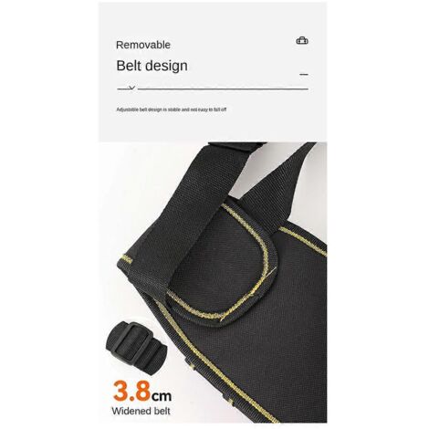 Sacs banane de rangement pour électricien et charpentier, grande capacité, noirs
