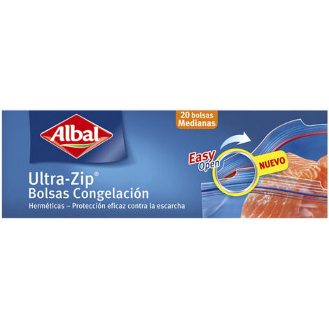 Sacs congélation Albal double zip plastique épais 18x20cm