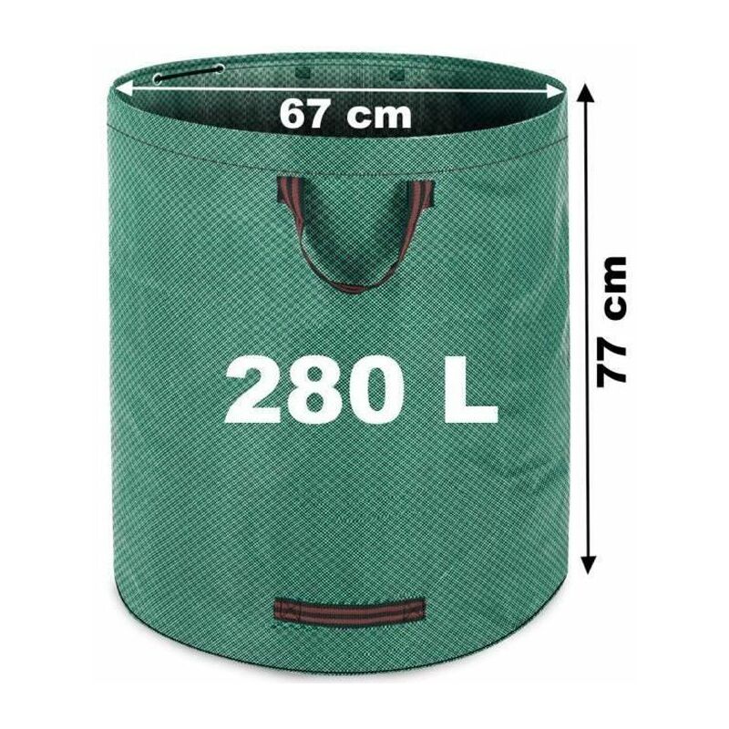 L&h-cfcahl - Sacs à déchets de jardin 280L 2 pcs 77 cm Vert Extérieur